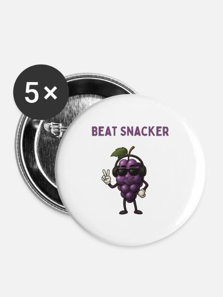 Beat Snacker Traube Kopfhörer - Buttons groß 56 mm (5er Pack) - Weiß