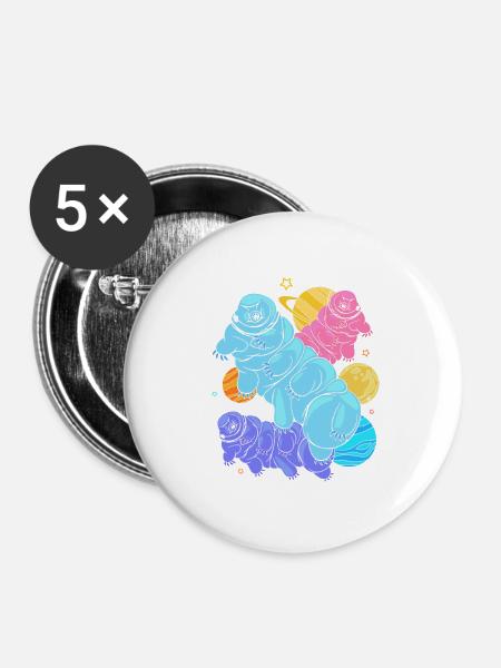Tardigrade - Buttons groß 56 mm (5er Pack) - Weiß