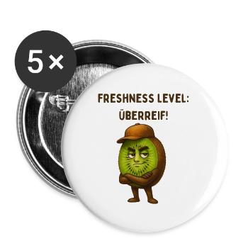 Überreife Kiwiheld - Buttons groß 56 mm (5er Pack) - Weiß - Vorne