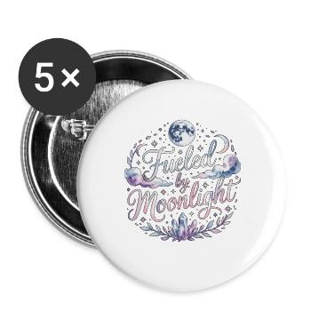 Witchcraft Fueled By Moonlight Loves Rune Symbols - Buttons large 2.2''/56 mm (5-pack) - white - Front