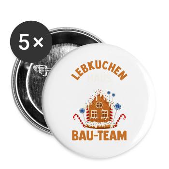 Weihnachtsmann Lebkuchenhaus Weihnachten - Buttons groß 56 mm (5er Pack) - Weiß - Vorne