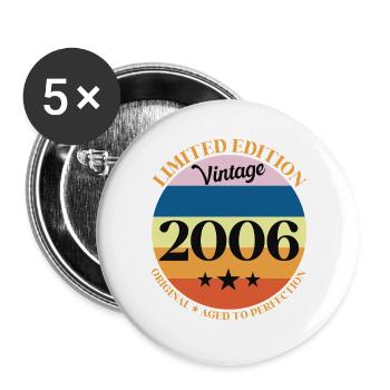 2006 Vintage Birthday Gift - Buttons large 2.2''/56 mm (5-pack) - white - Front