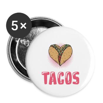 Just a Girl Who Loves Tacos - Buttons large 2.2''/56 mm (5-pack) - white - Front