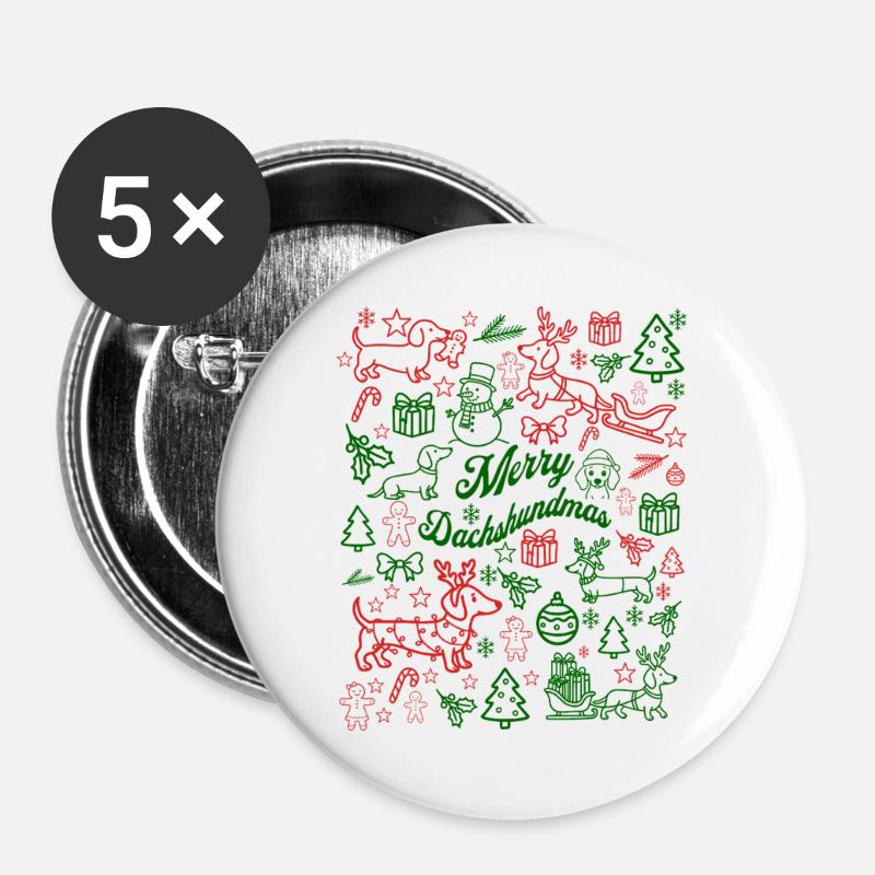 Merry Christmas - Buttons large 2.2''/56 mm (5-pack) - white