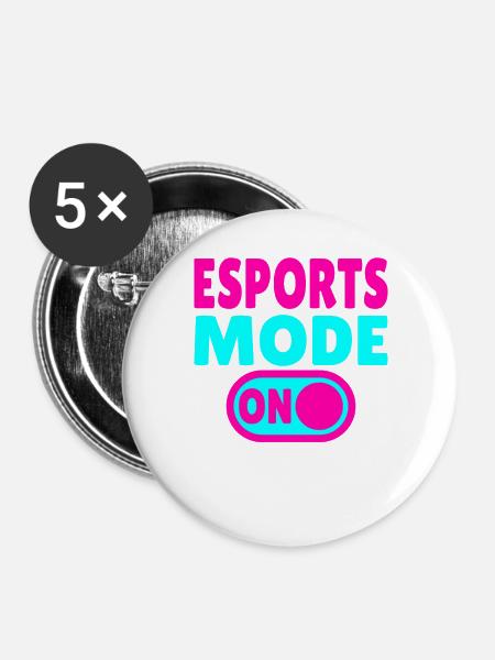 Esports Mode ON – Gaming - Buttons groß 56 mm (5er Pack) - Weiß
