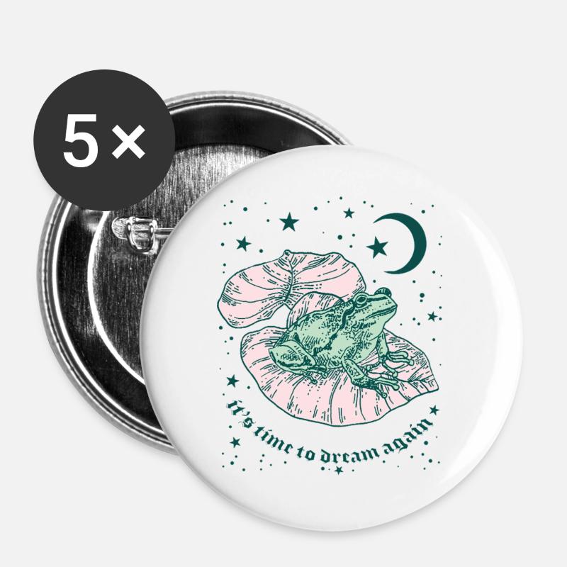 IT'S TIME TO DREAM AGAIN - Buttons large 2.2''/56 mm (5-pack) - white