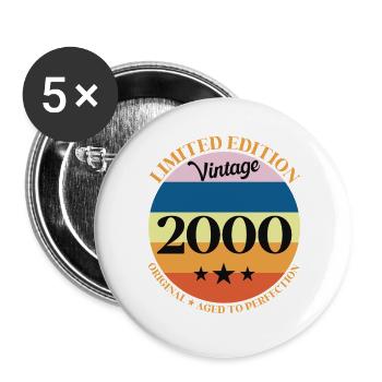 2000er Vintage-Geburtstagsgeschenk - Buttons groß 56 mm (5er Pack) - Weiß - Vorne