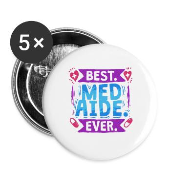 Medical Assistant MFA - Buttons large 2.2''/56 mm (5-pack) - white - Front
