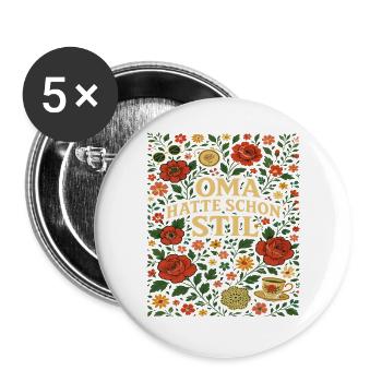 À la manière de grand-mère qui dit, grand-mère avait déjà du style - Lot de 5 grands badges (56 mm) - blanc - Devant