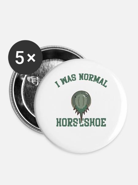 Arthropod-Hufeisenkrabben-Stofftier-Encycloart - Buttons groß 56 mm (5er Pack) - Weiß