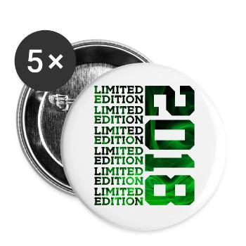 LIMITED EDITION 2018 8 JAHRE 8. GEBURTSTAG - Buttons groß 56 mm (5er Pack) - Weiß - Vorne