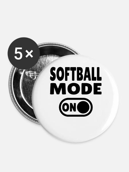 Softball Mode ON - Buttons groß 56 mm (5er Pack) - Weiß