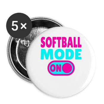 Softball Mode ON  - Buttons groß 56 mm (5er Pack) - Weiß - Vorne