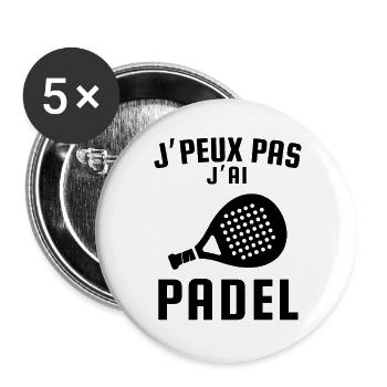 I can't I have padel - Buttons large 2.2''/56 mm (5-pack) - white - Front