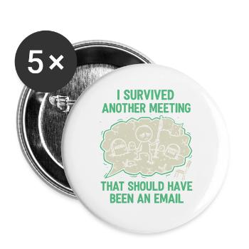 Bureau - Spruch - Lot de 5 grands badges (56 mm) - blanc - Devant
