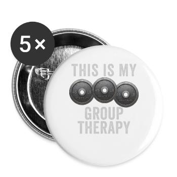 Voici mon plan de poids amusant en thérapie de groupe - Lot de 5 grands badges (56 mm) - blanc - Devant