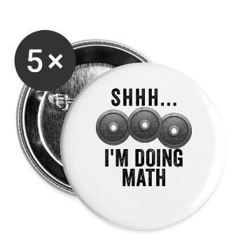 Shhh... I do math weights in the gym – l - Buttons large 2.2''/56 mm (5-pack) - white - Front