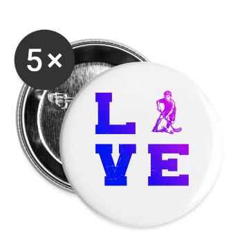 Floorball Vibes für Unihockey - Buttons groß 56 mm (5er Pack) - Weiß - Vorne