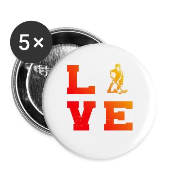 Short and clear floorball - Buttons large 2.2''/56 mm (5-pack) - white - Front
