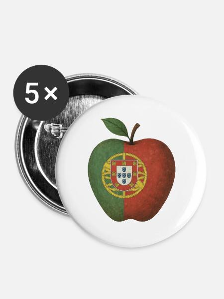 Portugal - Buttons groß 56 mm (5er Pack) - Weiß