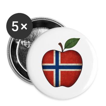 Norwegen - Buttons groß 56 mm (5er Pack) - Weiß - Vorne