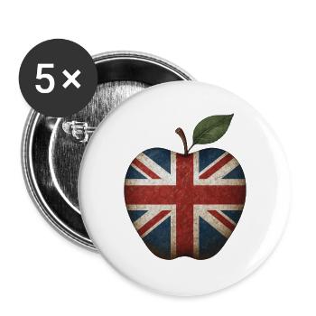 Great Britain England - Buttons large 2.2''/56 mm (5-pack) - white - Front