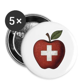 Suisse - Lot de 5 grands badges (56 mm) - blanc - Devant