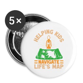 Girl Scout Leader Helping Kids Navigate Scout - Buttons groß 56 mm (5er Pack) - Weiß - Vorne
