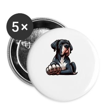 Parle au Paw Great Dane - Lot de 5 grands badges (56 mm) - blanc - Devant