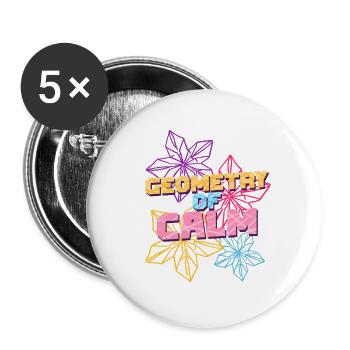 Origami Geometry Of Calm - Buttons large 2.2''/56 mm (5-pack) - white - Front