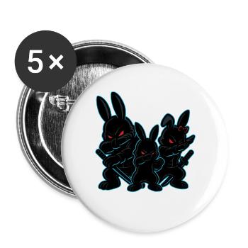 ninja osterhasen dabbing, coole bunny gang - Buttons groß 56 mm (5er Pack) - Weiß - Vorne