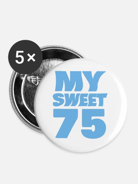 Sweet 75 - Buttons groß 56 mm (5er Pack) - Weiß