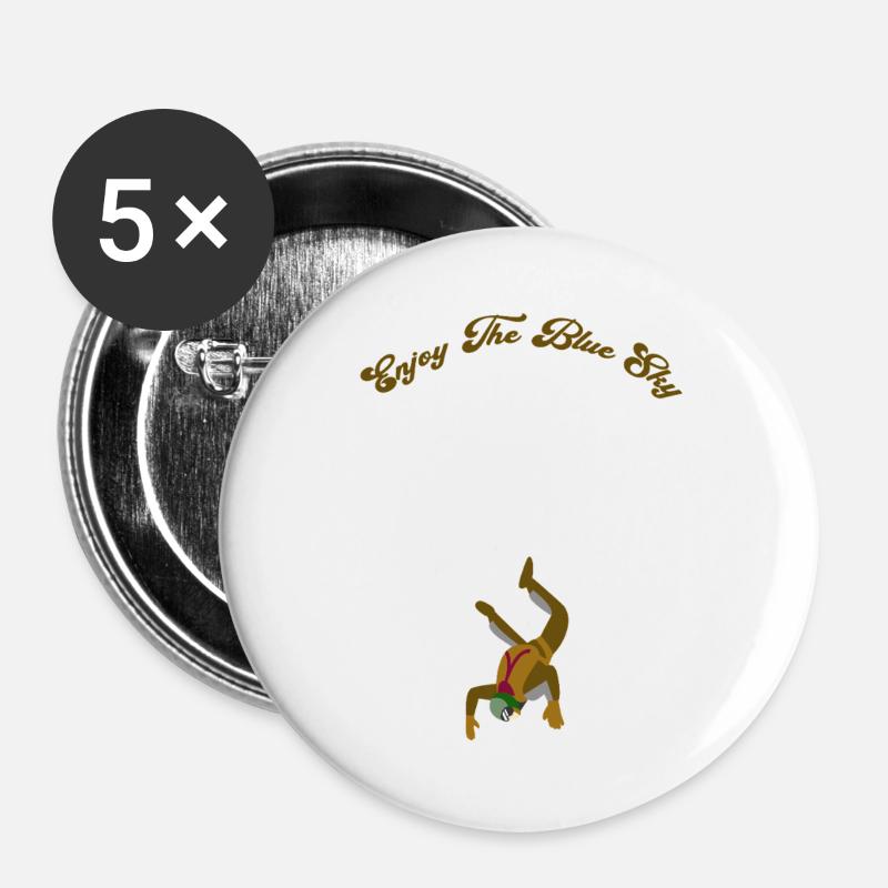 Enjoy The Blue Sky - Buttons large 2.2''/56 mm (5-pack) - white