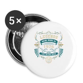 50e anniversaire Vintage Western 1976 - Lot de 5 grands badges (56 mm) - blanc - Devant