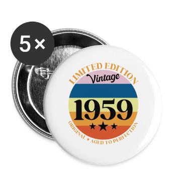 1959 Vintage Birthday Gift 59 Birthday - Buttons large 2.2''/56 mm (5-pack) - white - Front