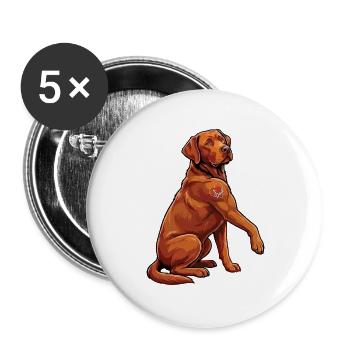 I Love Dad – Muscular Foxred Labrador Design - Buttons large 2.2''/56 mm (5-pack) - white - Front