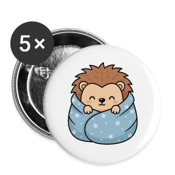 Star-hedgehog cuddle - Buttons large 2.2''/56 mm (5-pack) - white - Front