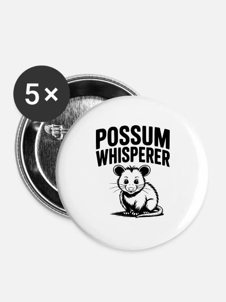 Opossum-Flüsterer - Buttons groß 56 mm (5er Pack) - Weiß
