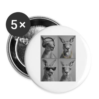 känguru - Buttons groß 56 mm (5er Pack) - Weiß - Vorne