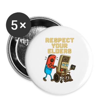 Respect Your Elders Gaming Control Retro - Buttons large 2.2''/56 mm (5-pack) - white - Front