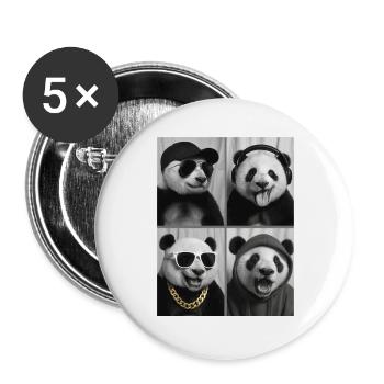 Panda - Buttons groß 56 mm (5er Pack) - Weiß - Vorne