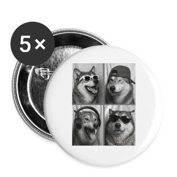 Wolf - Buttons large 2.2''/56 mm (5-pack) - white - Front