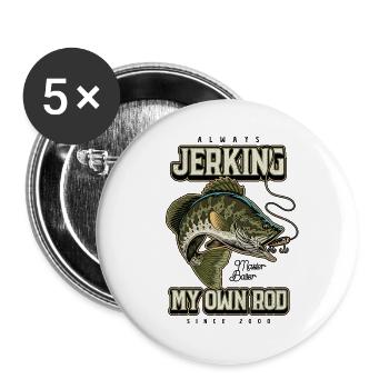 Always Jerking My Rod Funny Fishing Born 2000 - Buttons large 2.2''/56 mm (5-pack) - white - Front