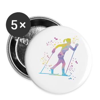Cross-country skiing Cross-country skiing - Buttons large 2.2''/56 mm (5-pack) - white - Front