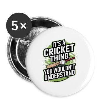 Funny Cricket Saying Vintage Cricket Game - Buttons large 2.2''/56 mm (5-pack) - white - Front