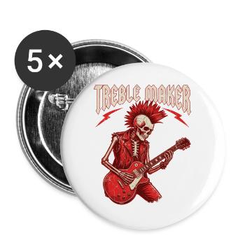 Treble Maker Guitarist Musician Pun Rock - Buttons large 2.2''/56 mm (5-pack) - white - Front