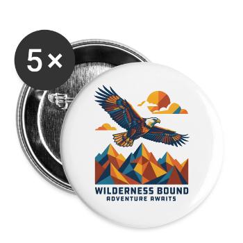 Wilderness Bound - Adventure awaits - Buttons large 2.2''/56 mm (5-pack) - white - Front