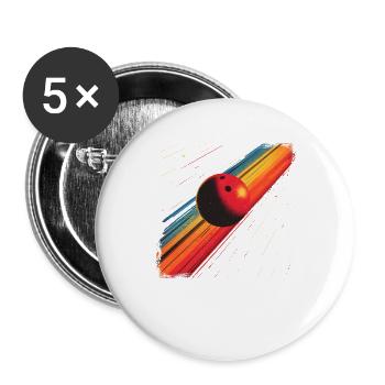 90s Bowling Ball - Buttons large 2.2''/56 mm (5-pack) - white - Front