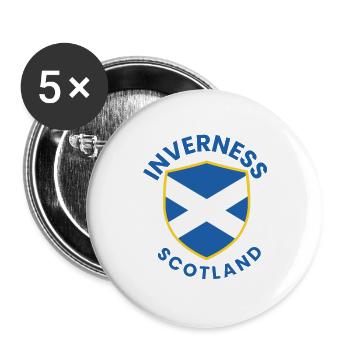 Inverness Scottish Shield - Buttons large 2.2''/56 mm (5-pack) - white - Front