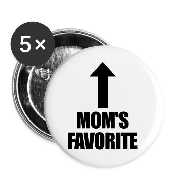 Favorite Child Mom's Darling I'm Mom's Favorite - Buttons large 2.2''/56 mm (5-pack) - white - Front